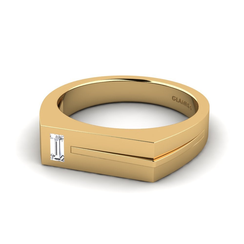 18ct Yellow Gold Diamond Men's Ring Ty