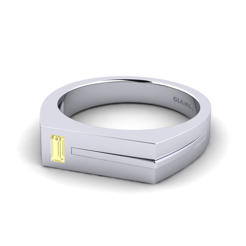 Zafiro amarillo Anillo de Hombre Ty