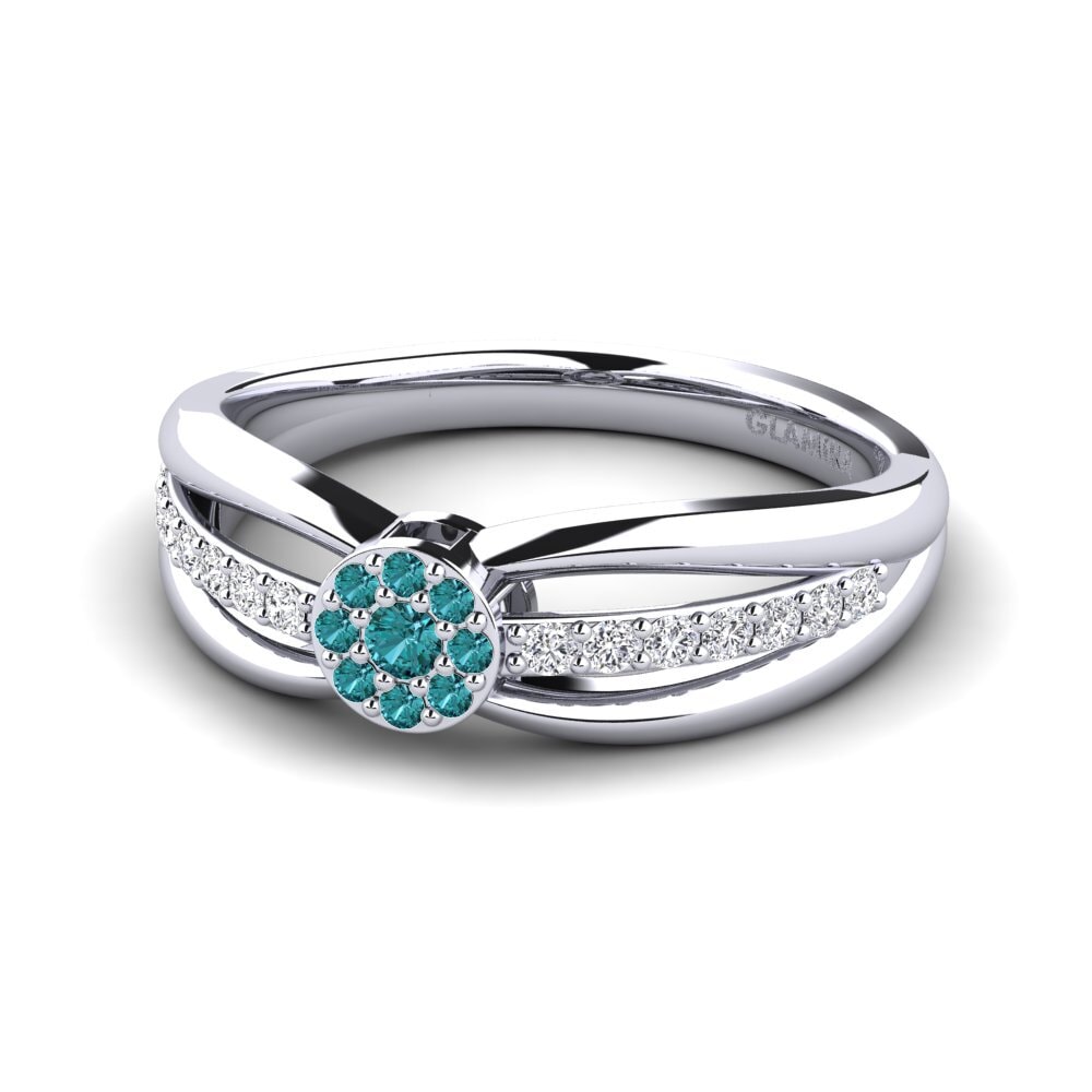 Blue Diamond Engagement Ring Tynamo