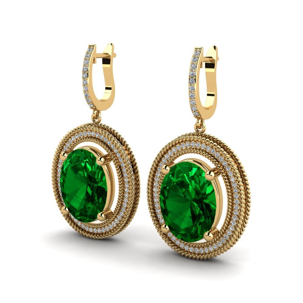Ovalado Circonita Verde Pendiente de mujer Tyrell