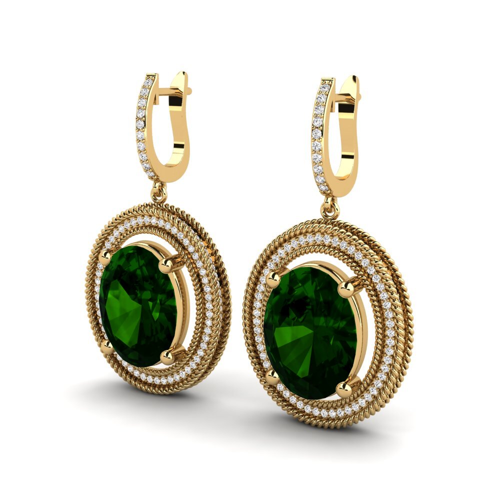 Đá Tourmaline Xanh / Bích tỷ Bông tai nữ Tyrell