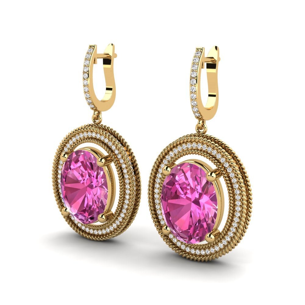 Ovaal Roze Topaas Dames Oorbellen Tyrell
