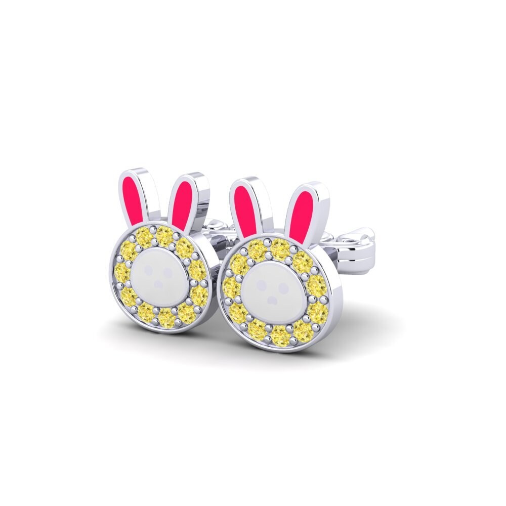 Saphir Jaune Boucle d'oreille enfant Tyrese
