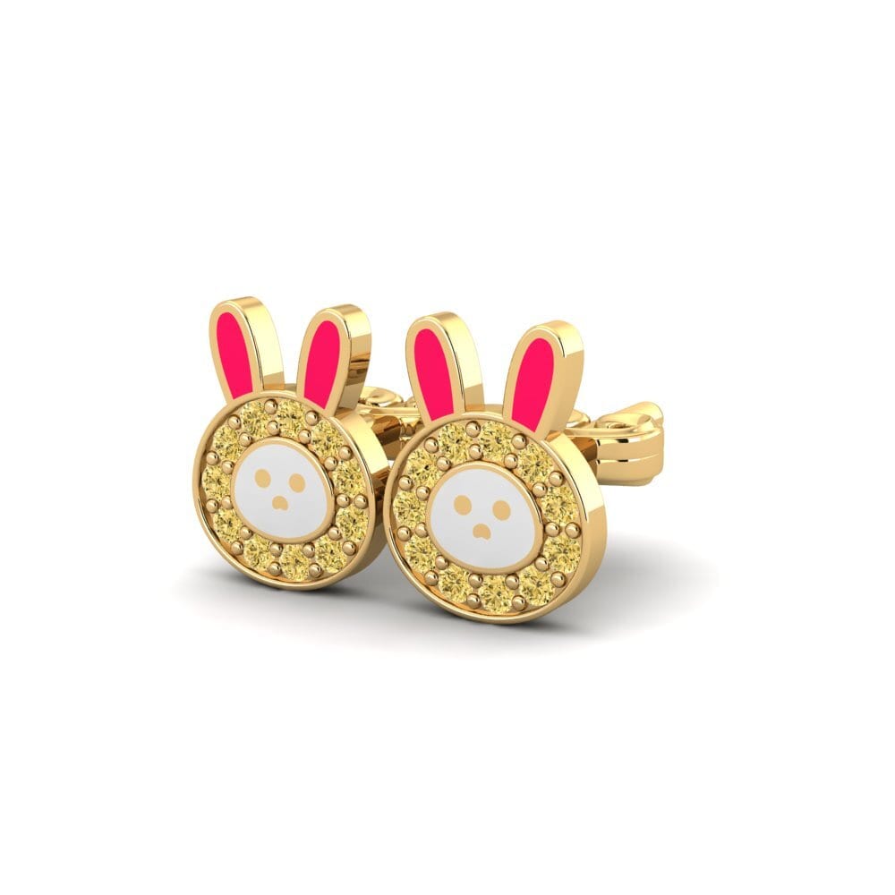 14ct Yellow Gold Yellow Diamond Kid's Earring Tyrese