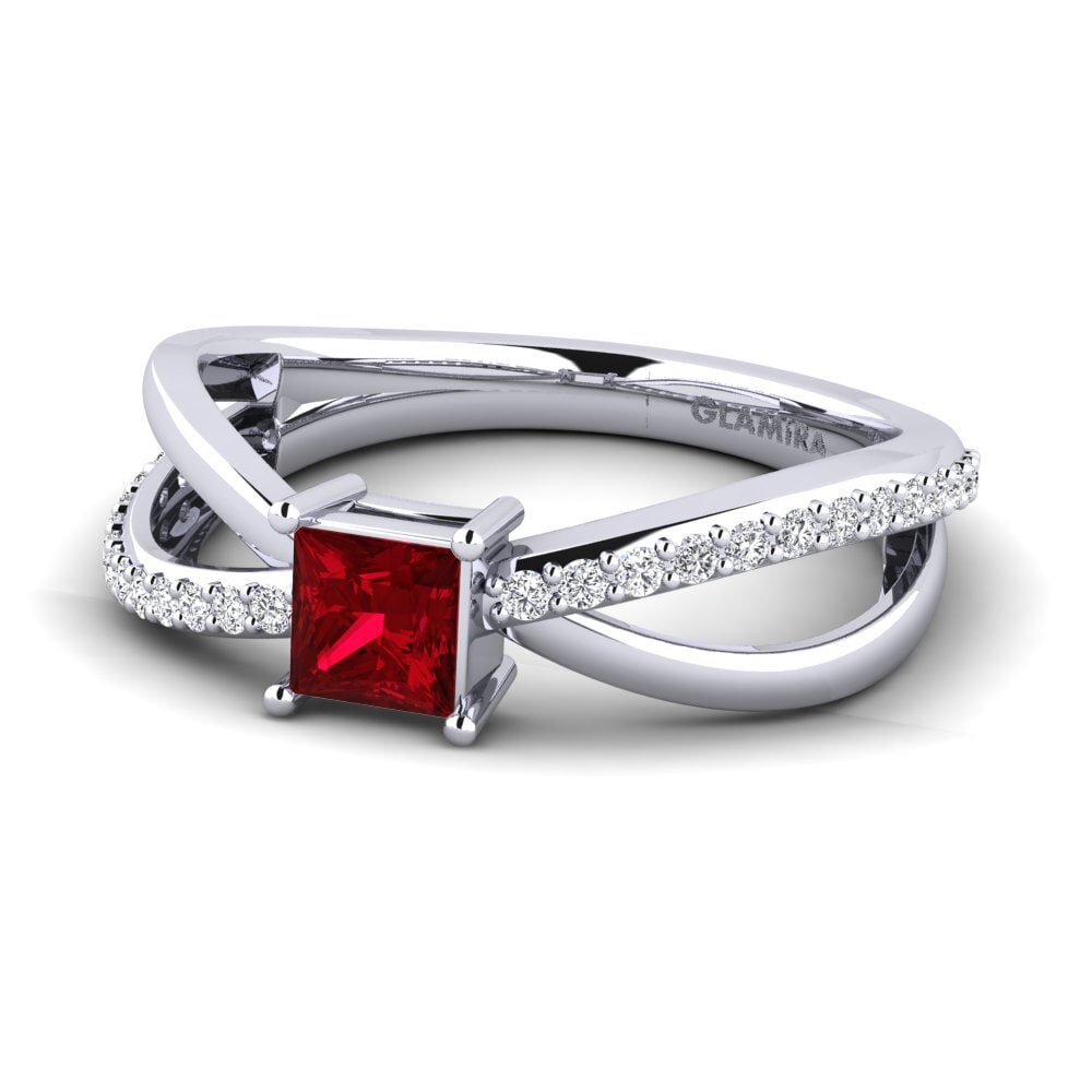 Circonita Roja Anillo de compromiso Tyrogue