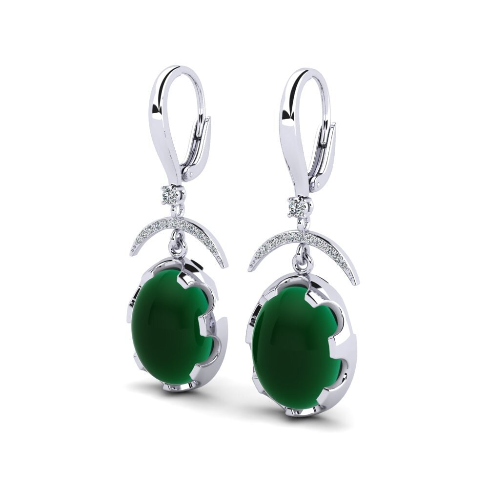 Đá Cabochon Ngọc Lục Bảo Bông tai nữ Tziyona