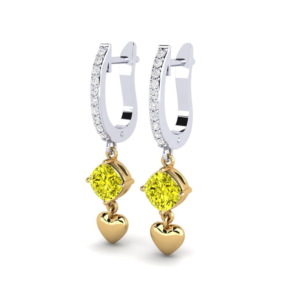 Cushion Yellow Diamond Women's Earring Ugo