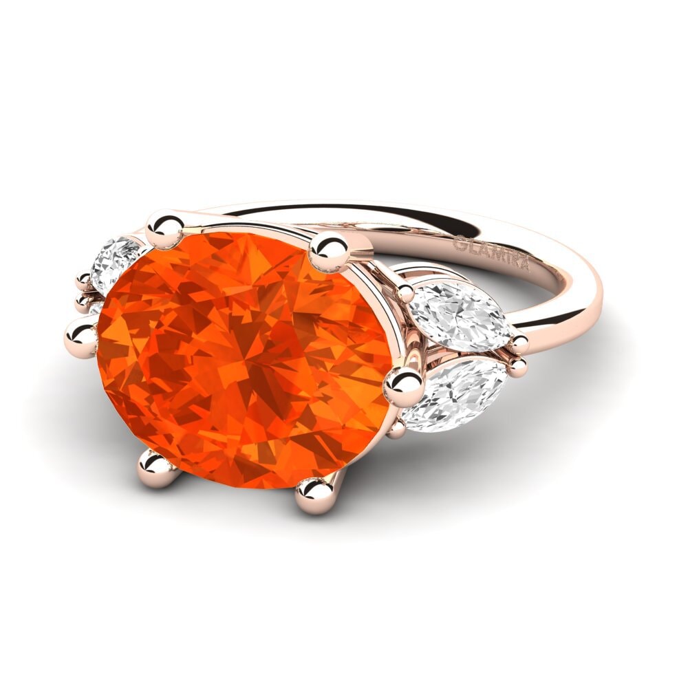 9k Rose Gold Fire-Opal Ring Ujana