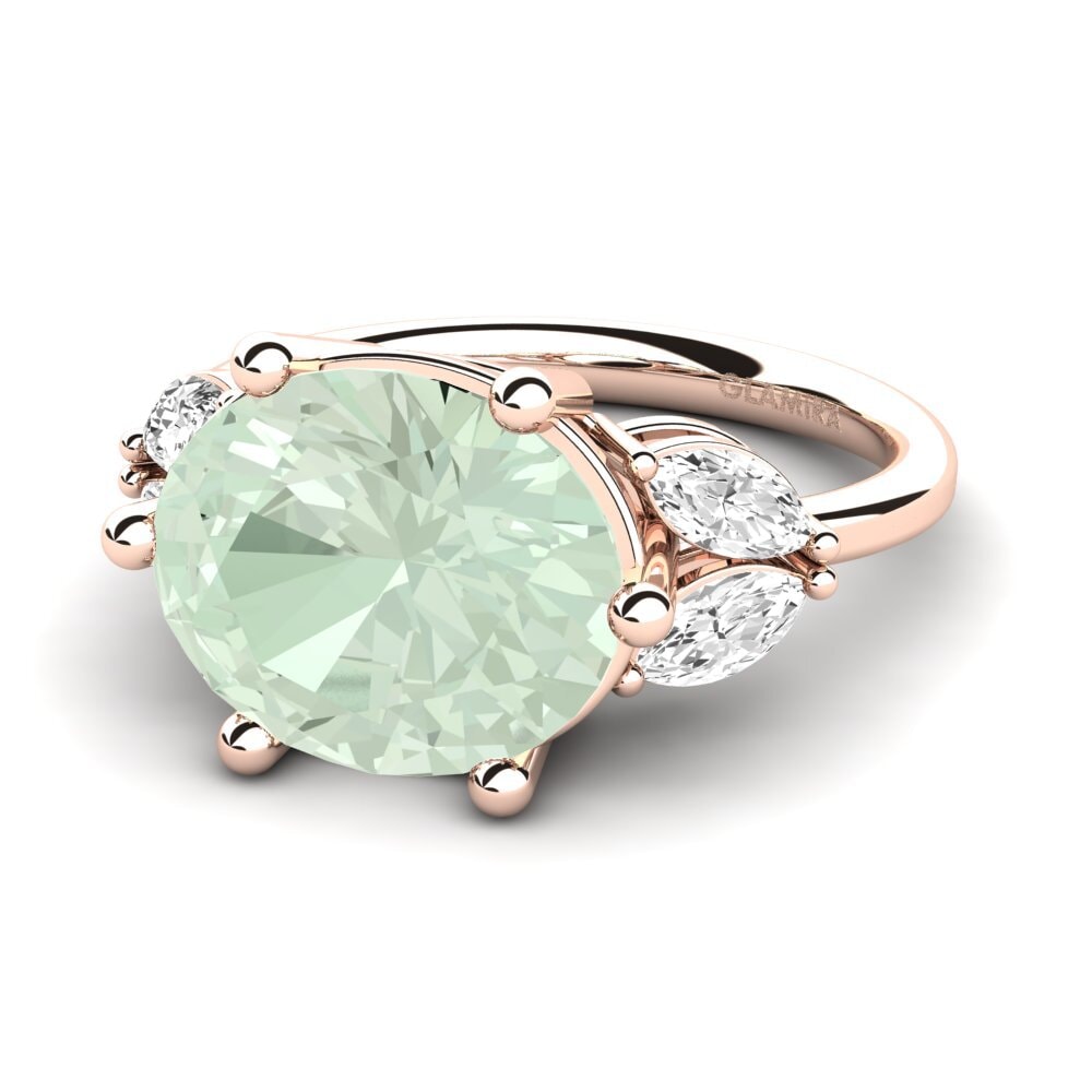 9k Rose Gold Green Amethyst Ring Ujana