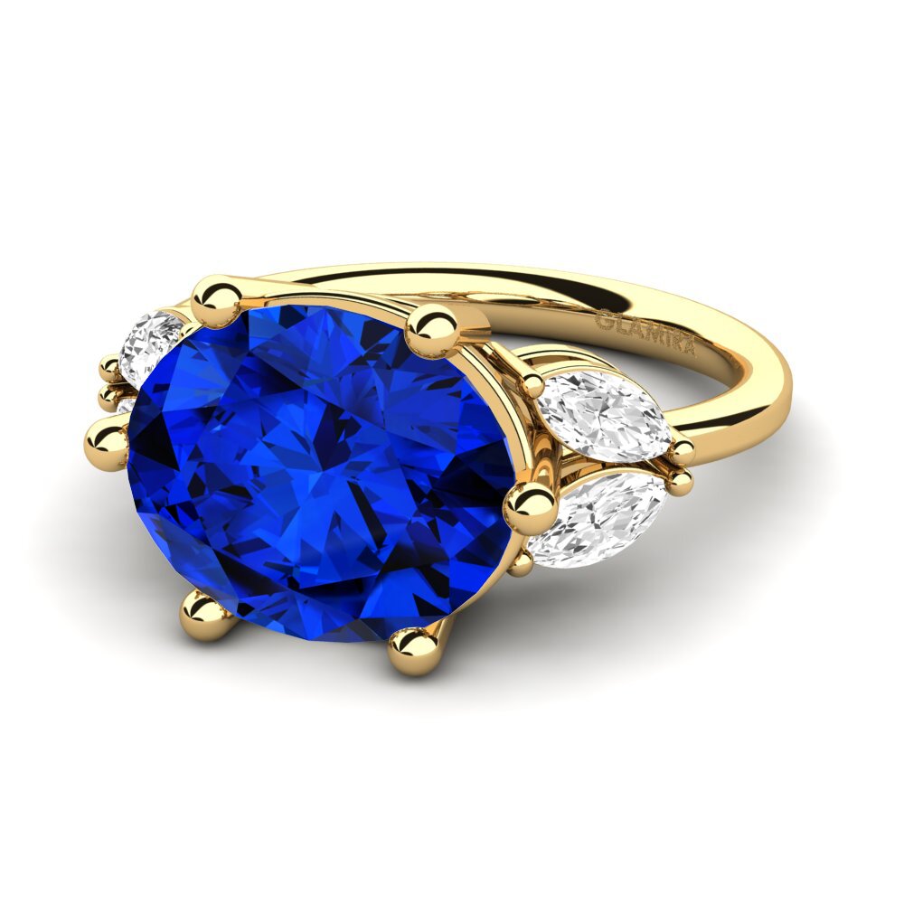 18k Oro Amarillo Anillo Ujana