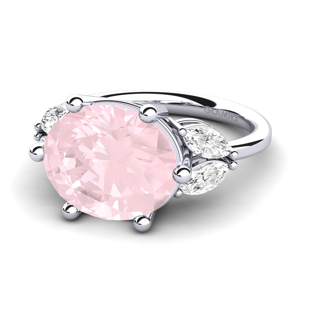 Or Blanc 9k Quartz Rose Bague Ujana