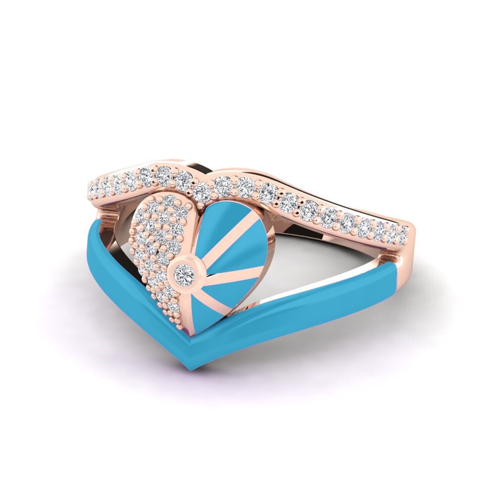 18ct Rose Gold Ring Ultramarine