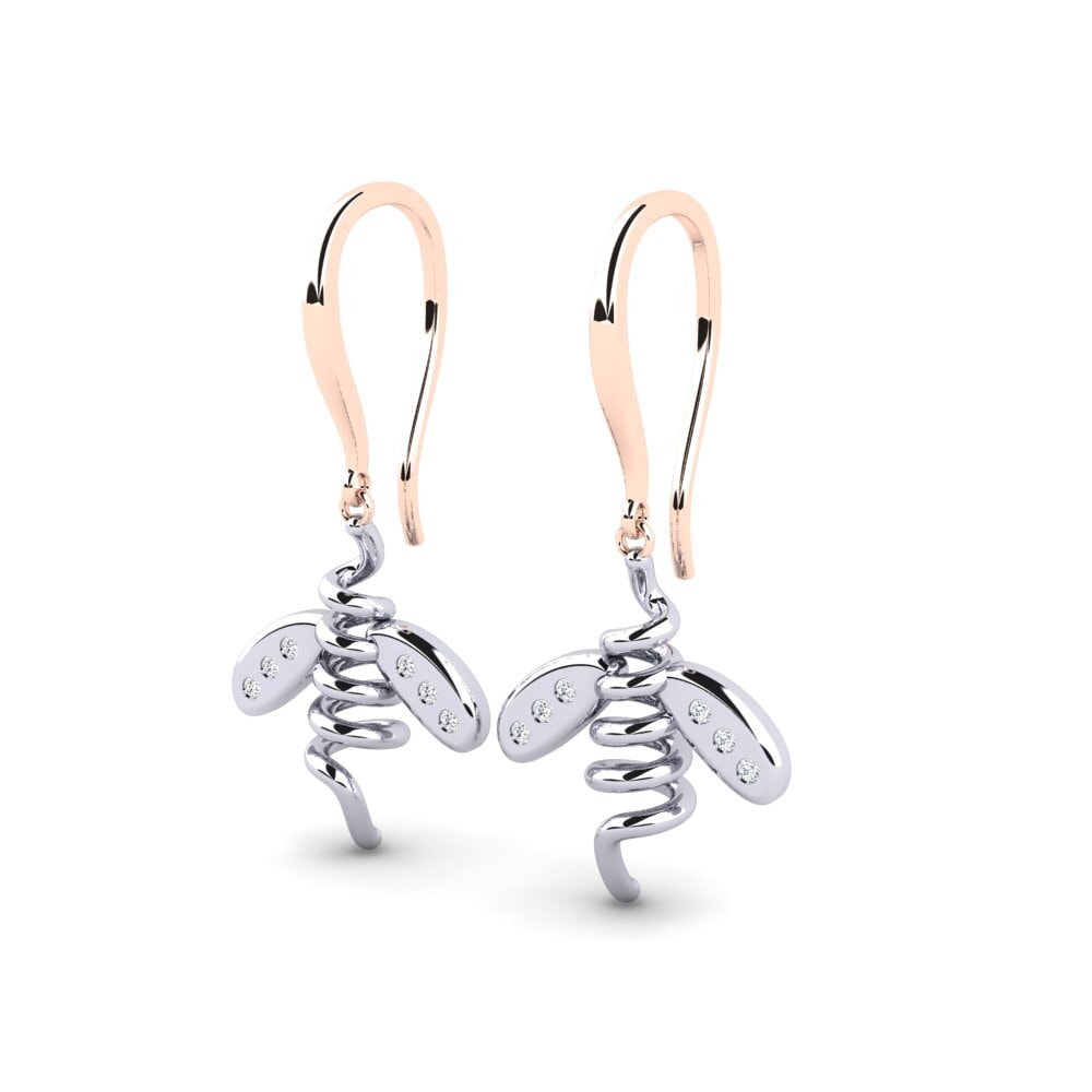 14ct Rose / White Gold Women's Earring Ulut