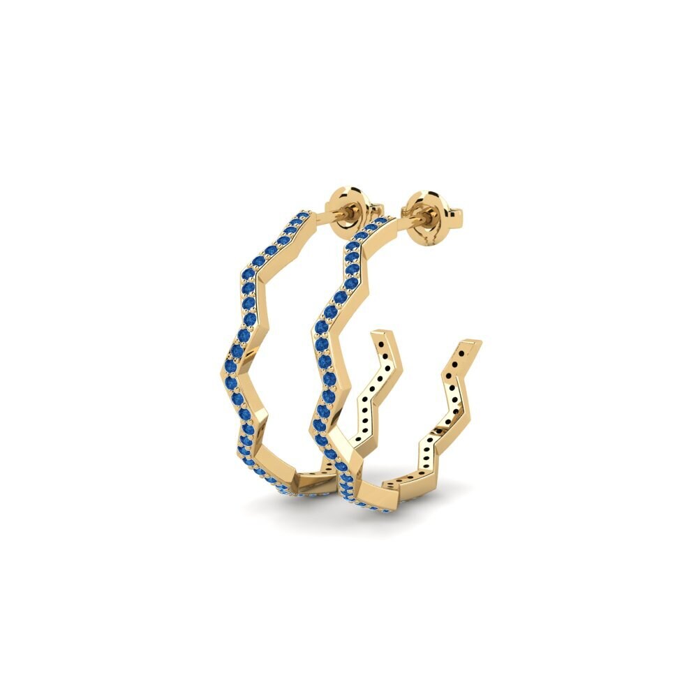 sapphire-zirconia ต่างหู Umaaraw