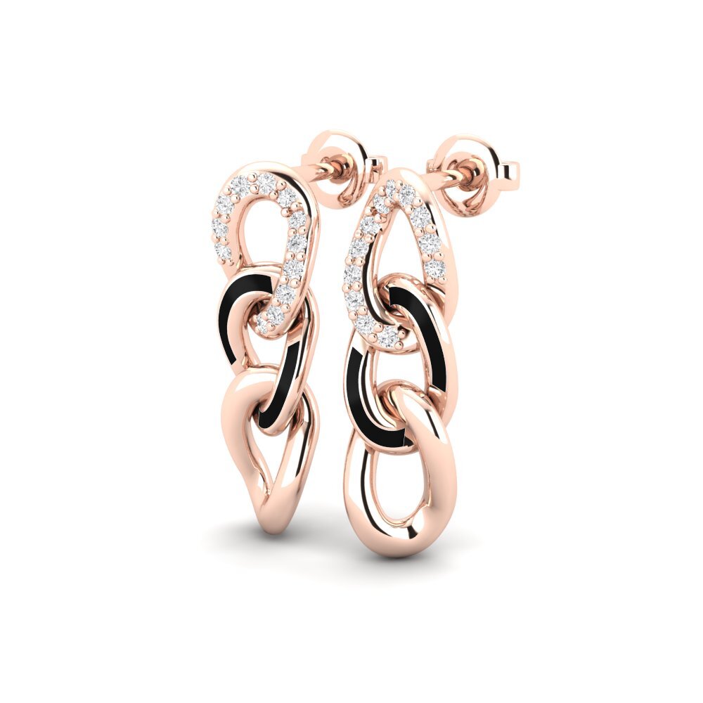 9ct Rose Gold Women's Earring Umbano - A