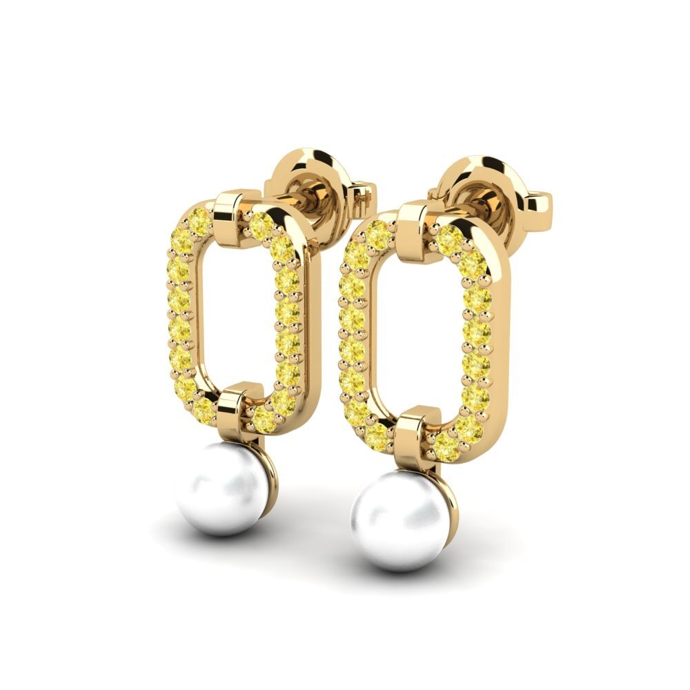 Yellow Sapphire Women's Earring Unarvu