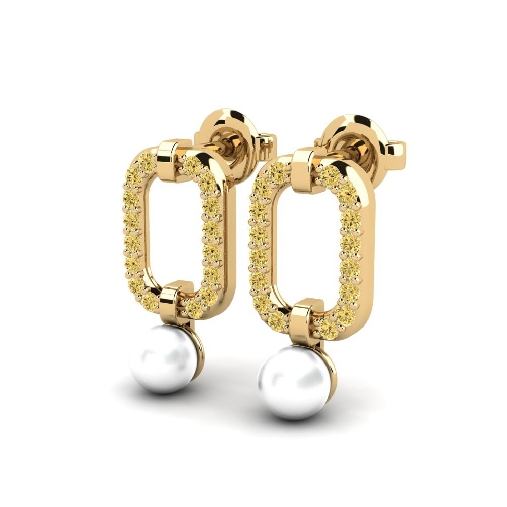 Diamante Amarillo Pendiente de mujer Unarvu