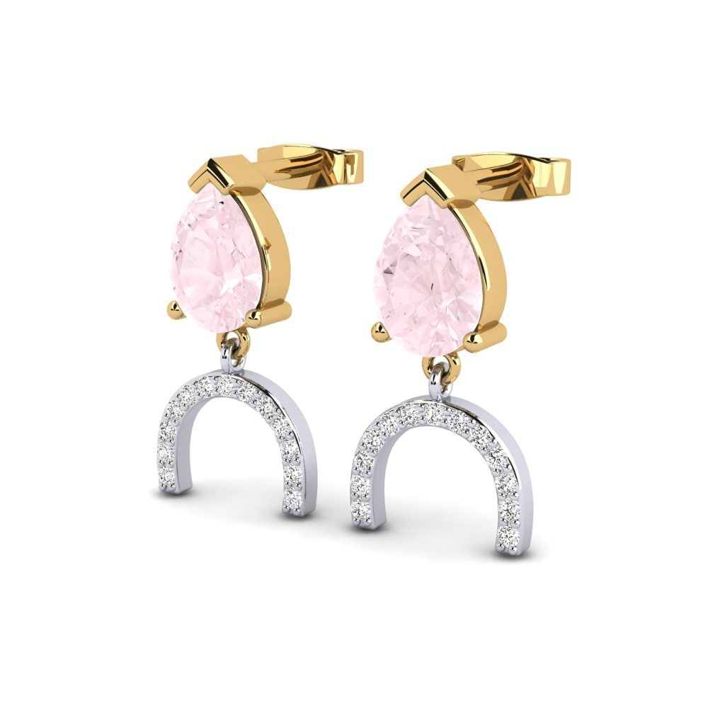 Pear Rose Quartz Women's Earring Undine