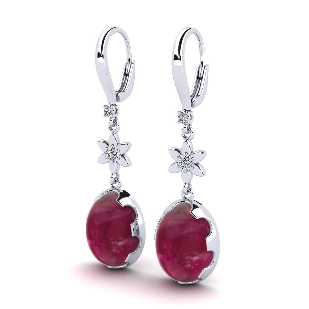 Cabochon Ruby Women's Earring Unelina
