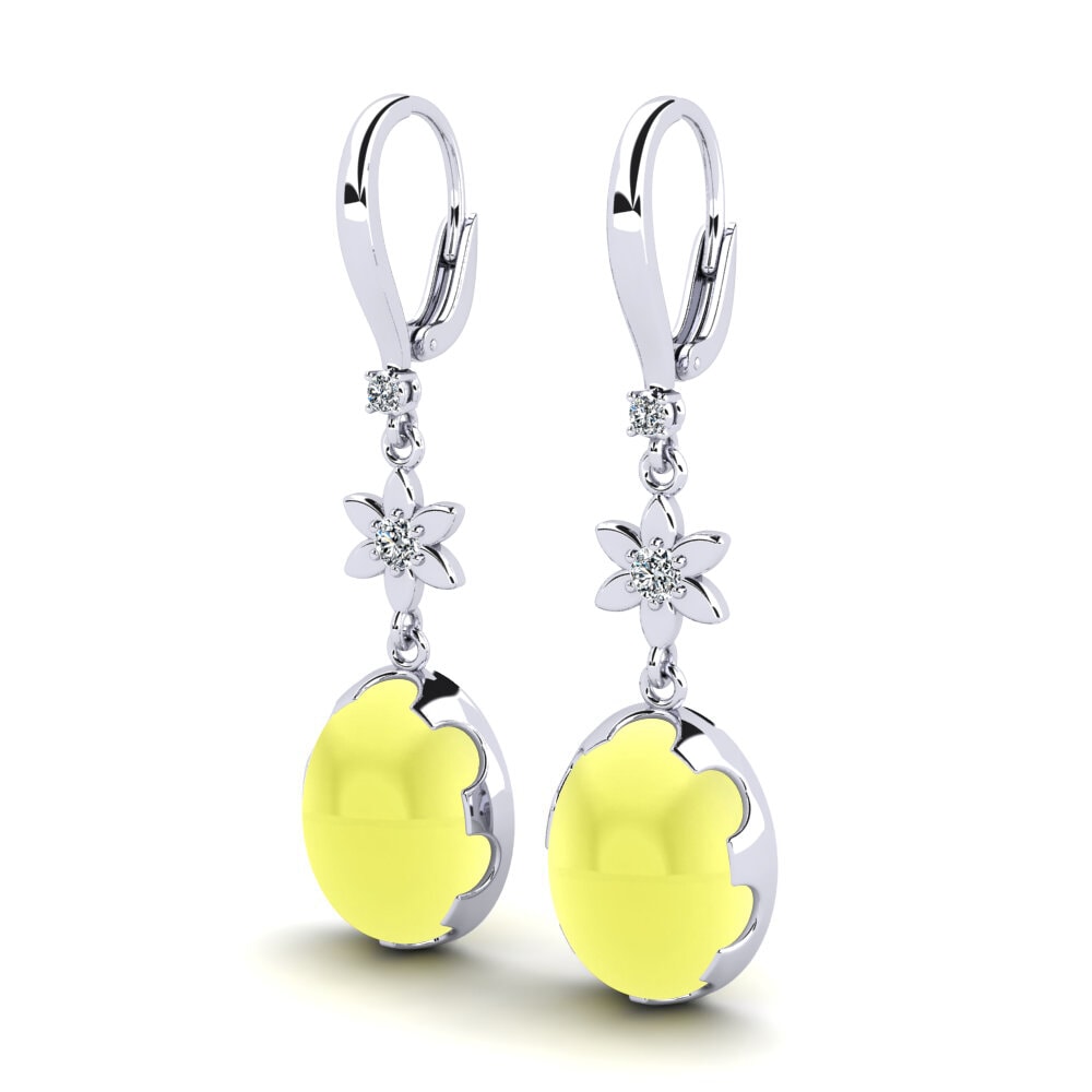 Đá Cabochon Topaz Vàng Bông tai nữ Unelina