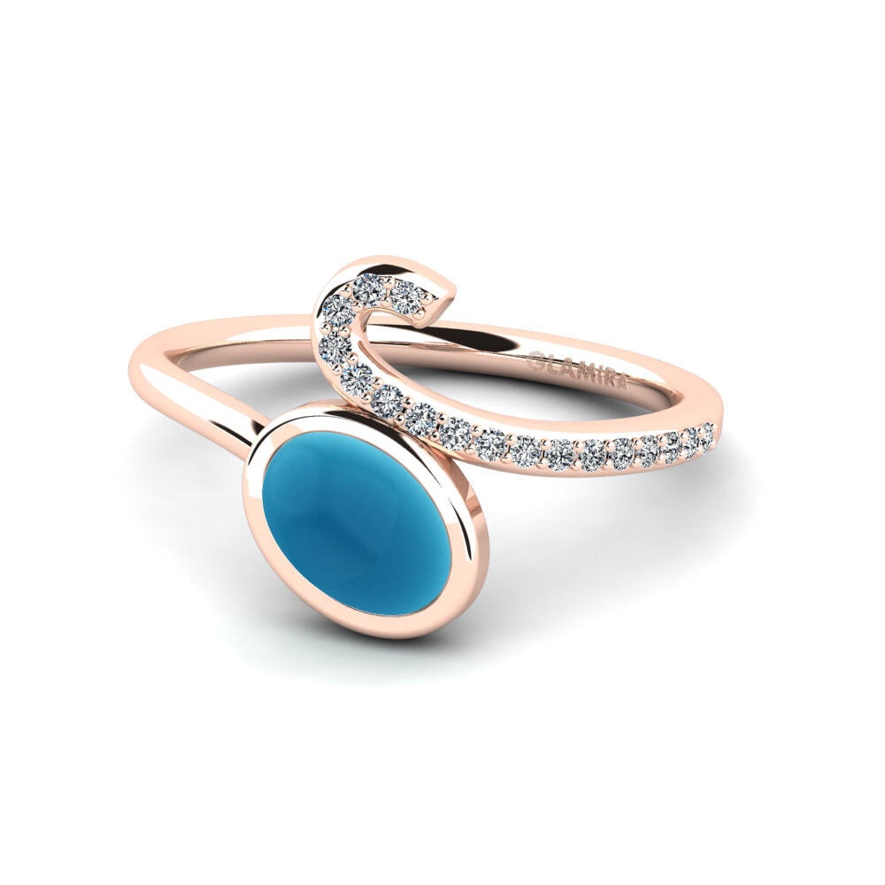 Topacio Azul Cabujón Anillo Unfar