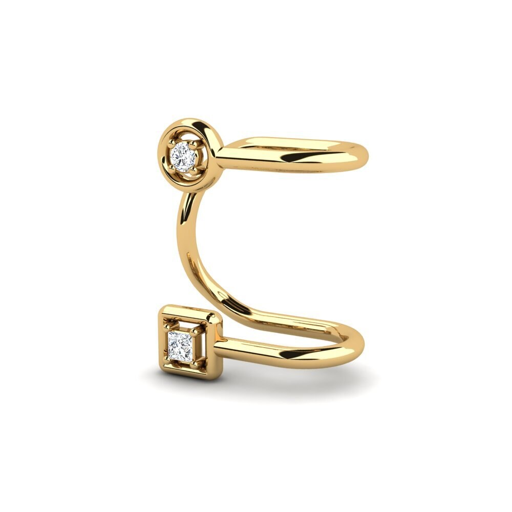 14k Oro Amarillo Mezclado Pendiente de mujer Unilateral