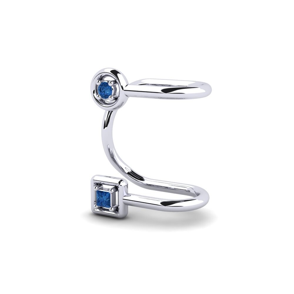 Mixed Dark Blue Zirconia Women's Earring Unilateral