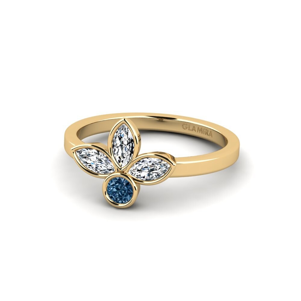 Diamante Azul Anillo de compromiso Unloph