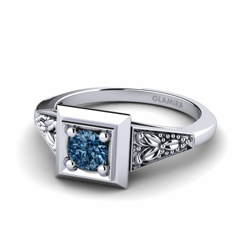 Anillo de compromiso Lynelle Diamante Azul