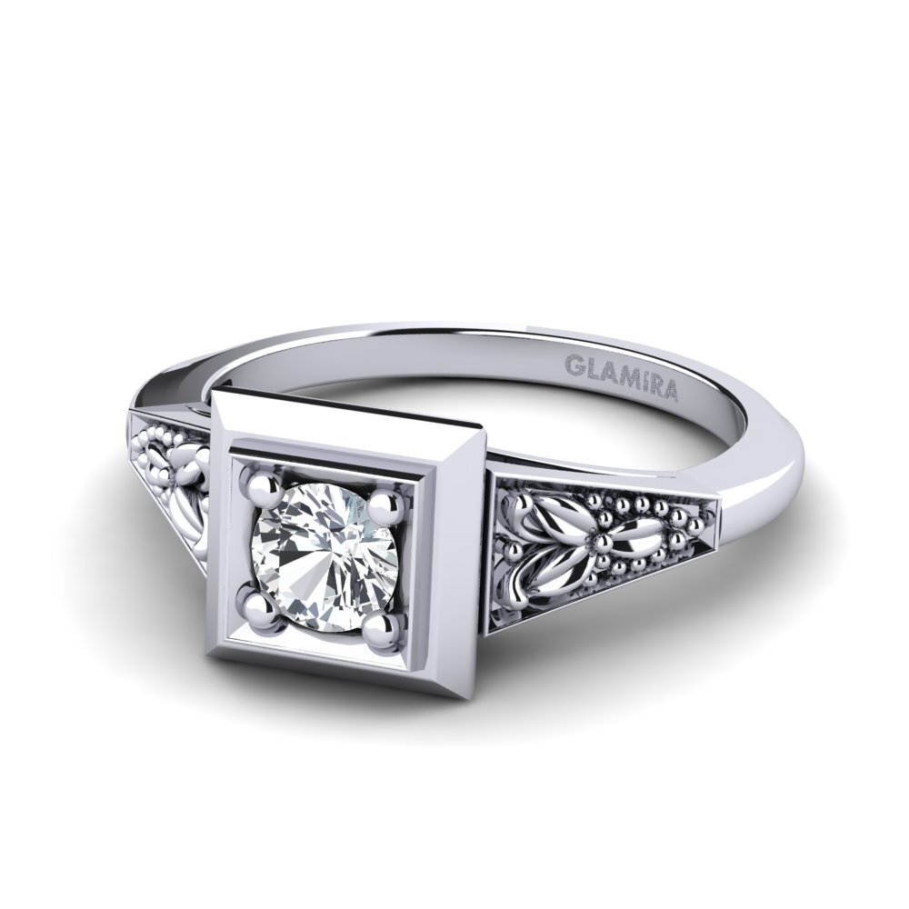 White Zircon Engagement Ring Lynelle
