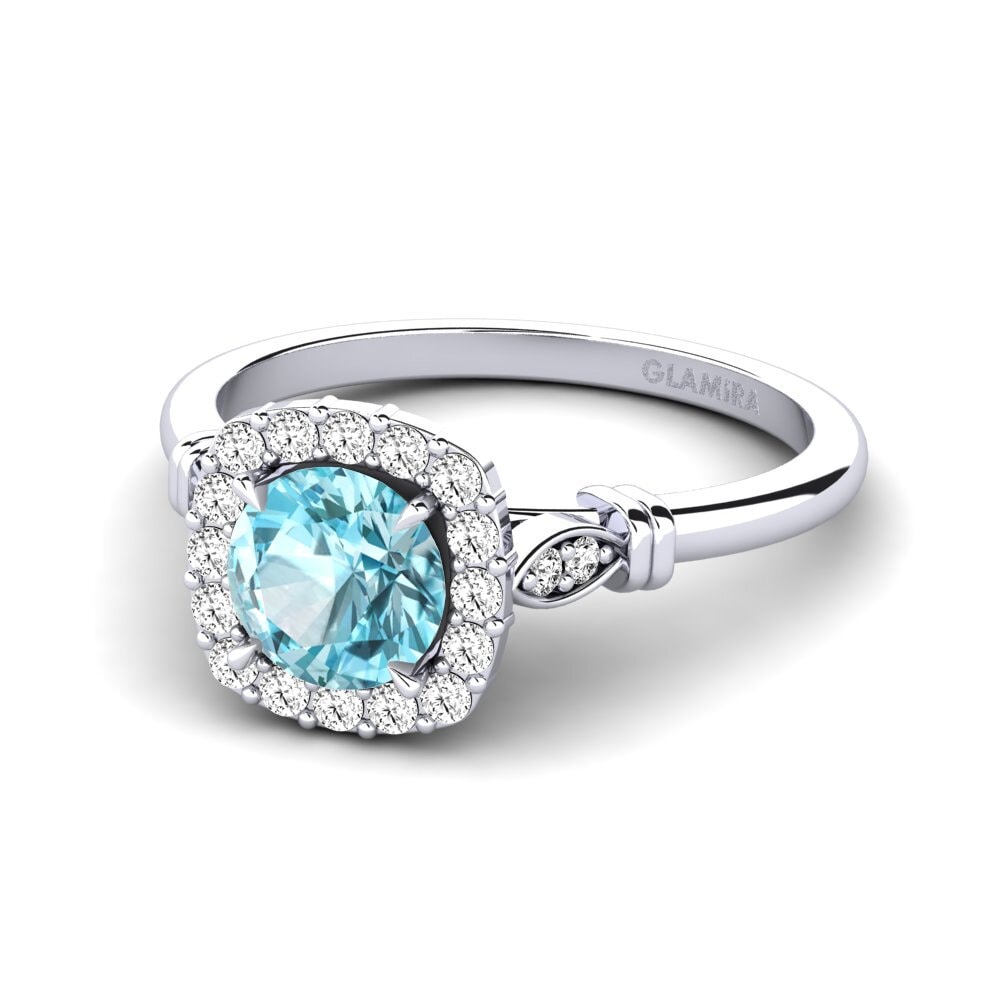 Blue Zircon Engagement Ring Magdalen