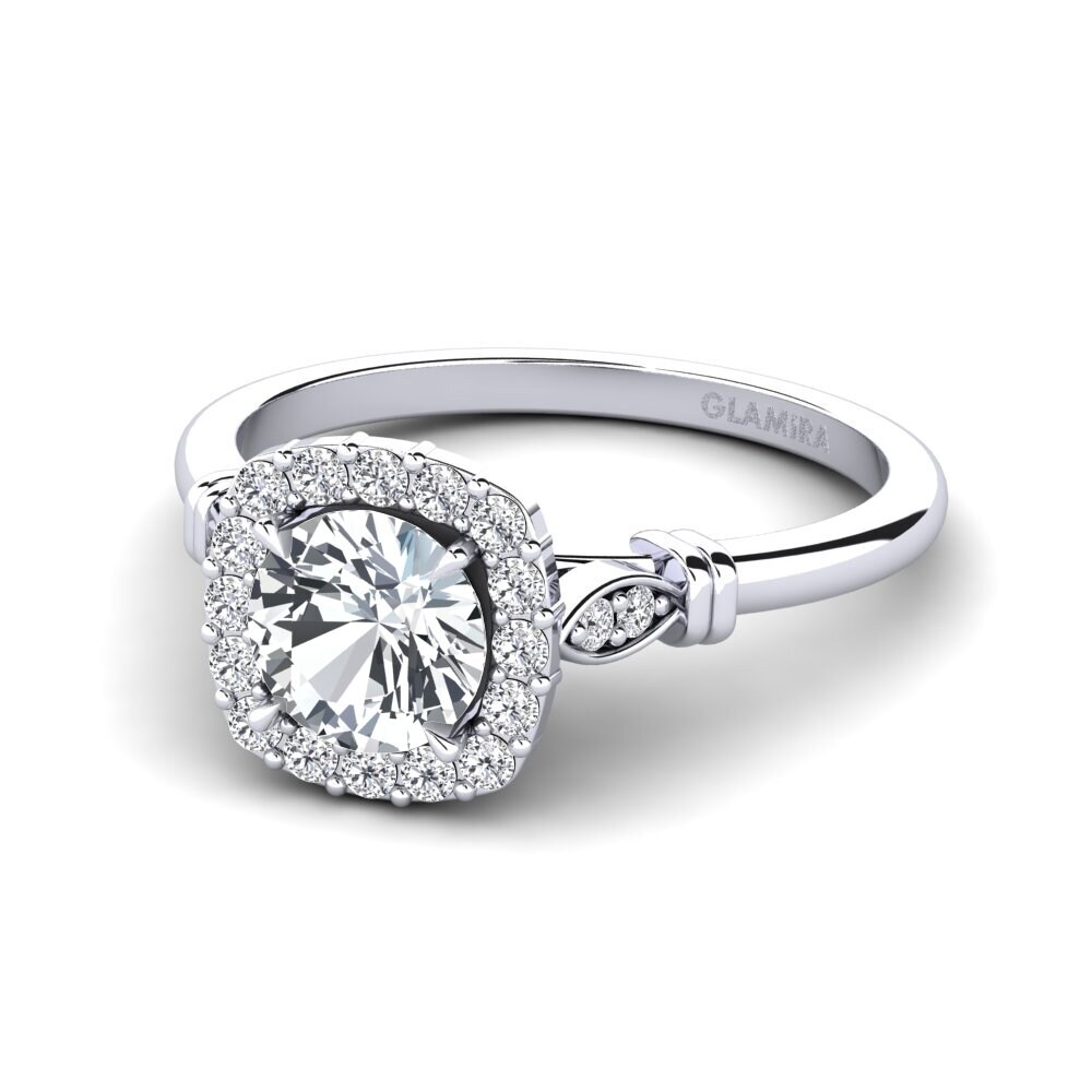White Zircon Engagement Ring Magdalen