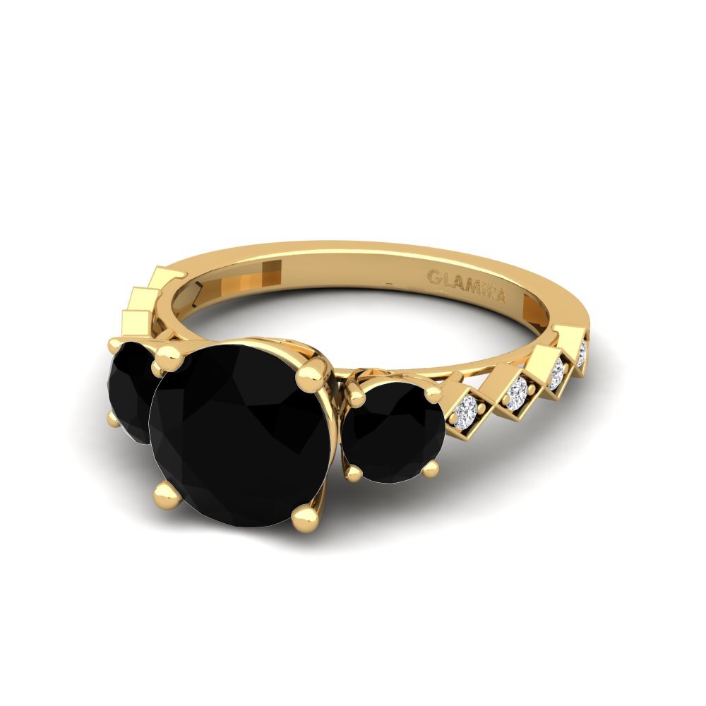 Black Diamond Engagement Ring Marhta