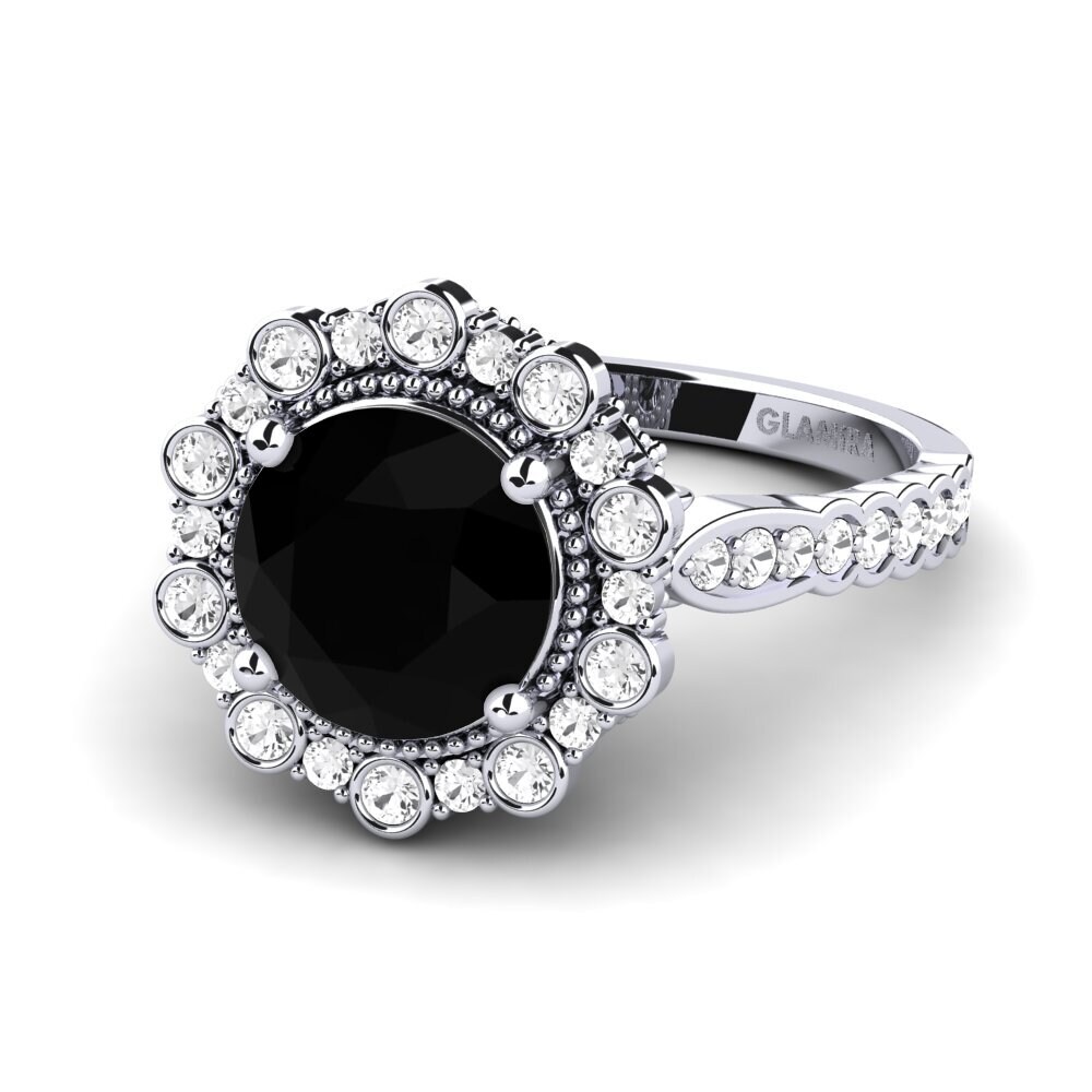 Black Sapphire Engagement Ring Marine
