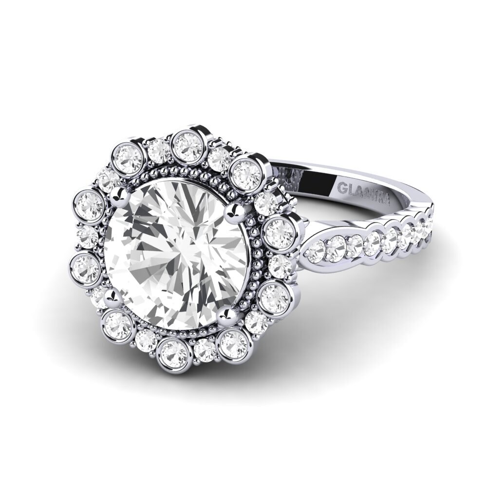 White sapphire Engagement Ring Marine