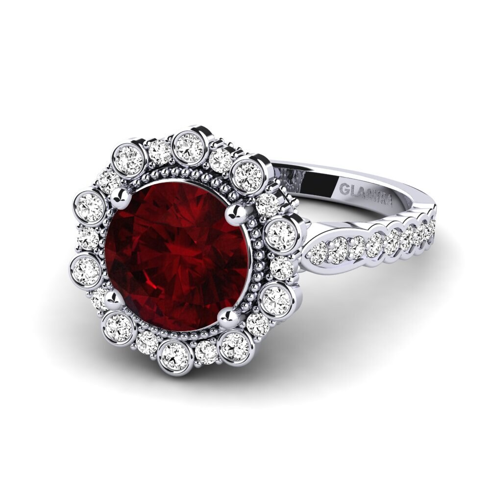 Garnet Engagement Ring Marine