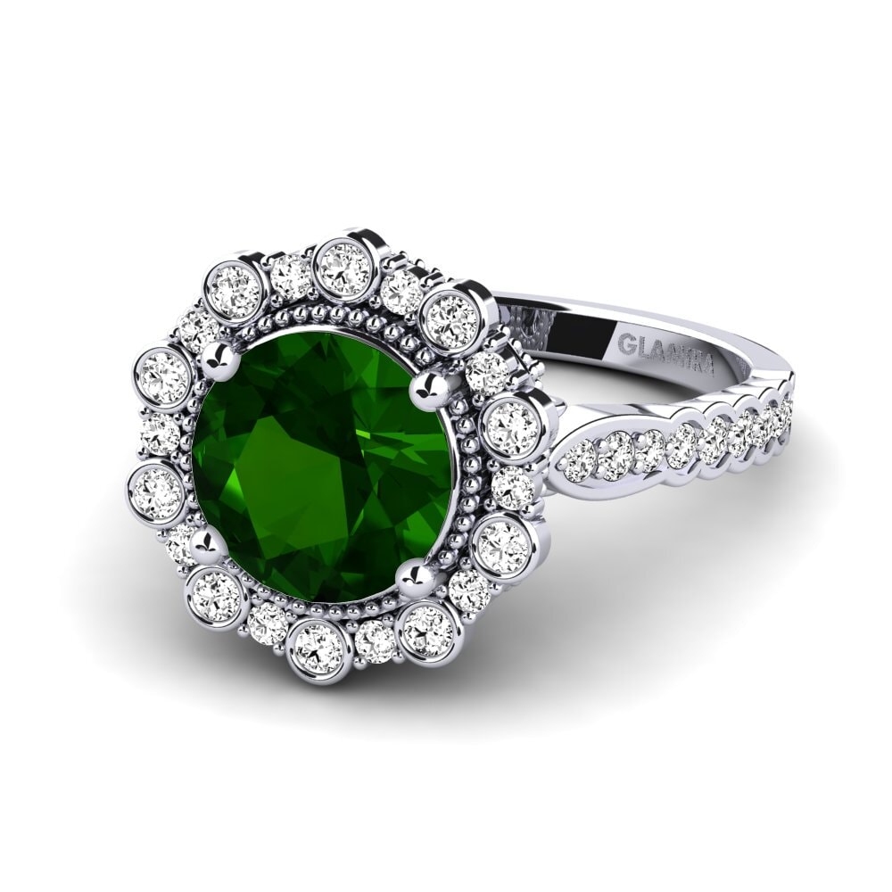 Green Tourmaline Engagement Ring Marine