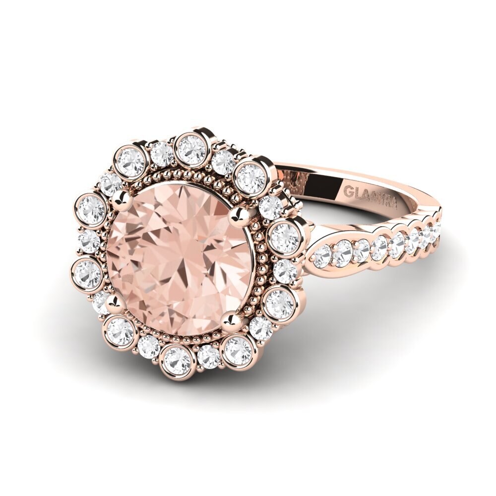 9k Rose Gold Morganite Engagement Ring Marine
