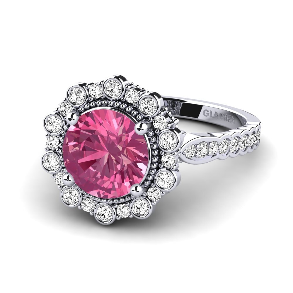 Pink Tourmaline Engagement Ring Marine