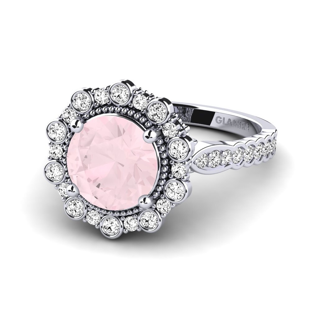 Rose Quartz Engagement Ring Marine