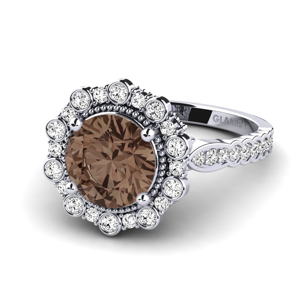 Smoky Quartz Engagement Ring Marine