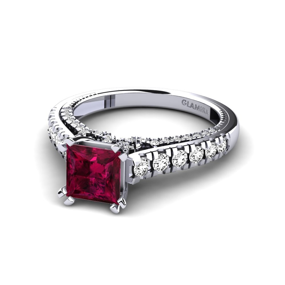 Granate Rhodolite Anillo de compromiso Merlene