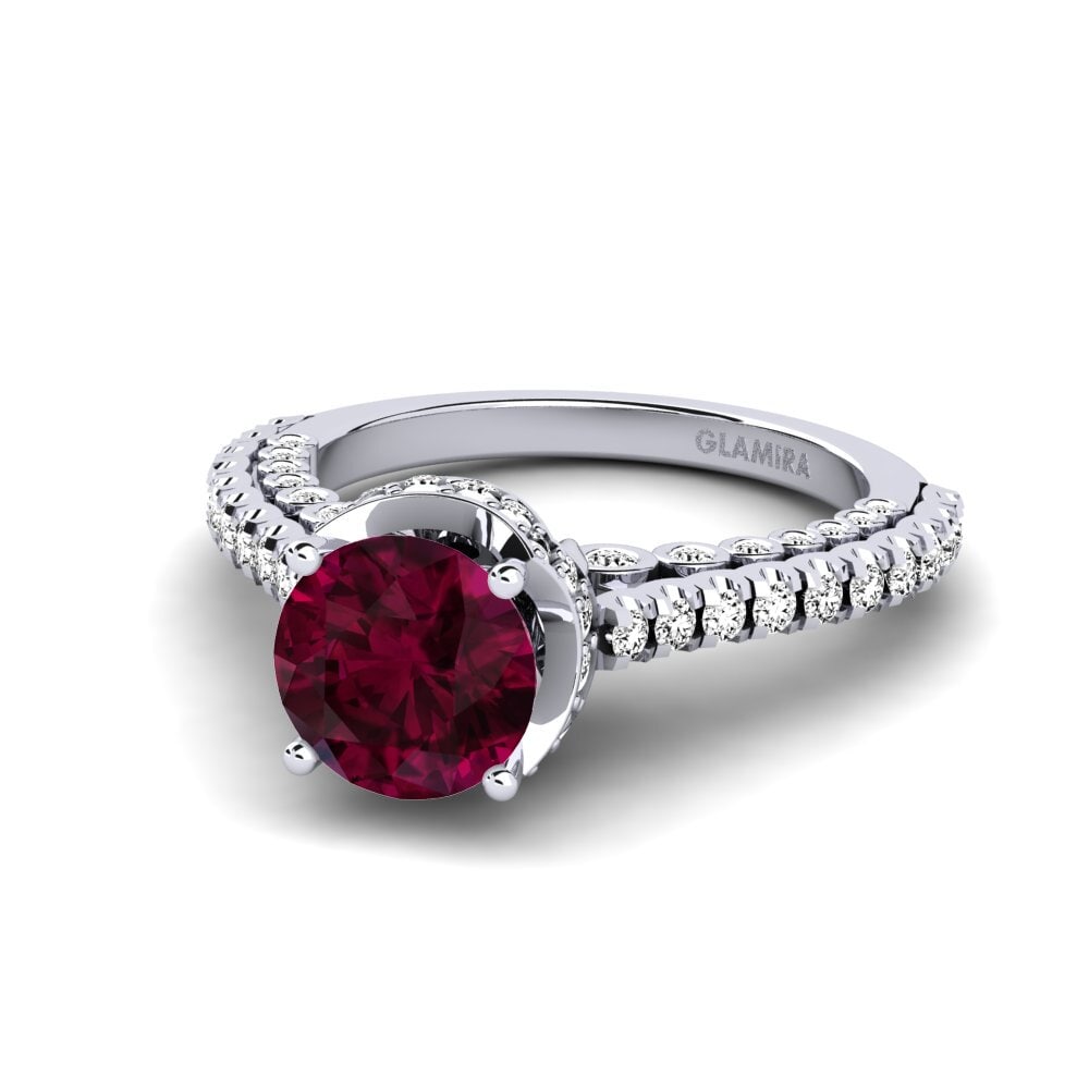 Granate Rhodolite Anillo de compromiso Michell
