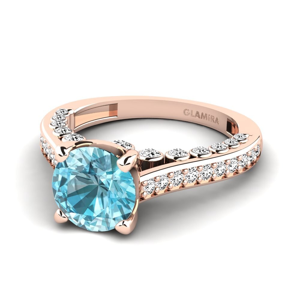 Circón Azul Anillo de compromiso Sonja