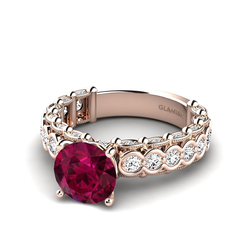 Granate Rhodolite Anillo de compromiso Tien