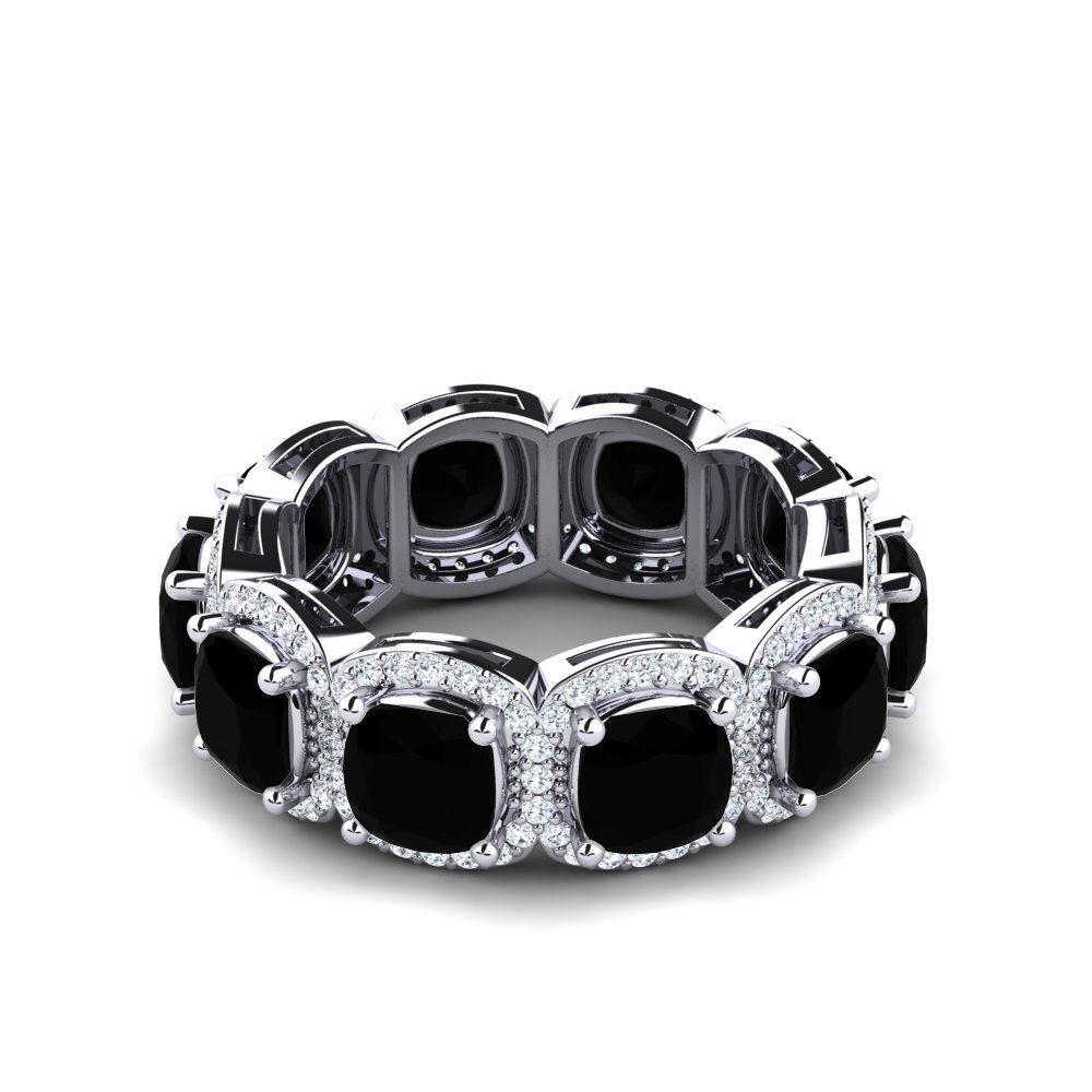 Cojín Diamante Negro Anillo Tracie