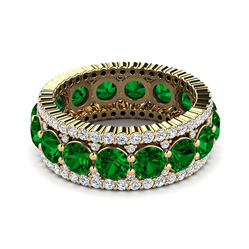 14ct Yellow Gold Green Zirconia Ring Trinidad