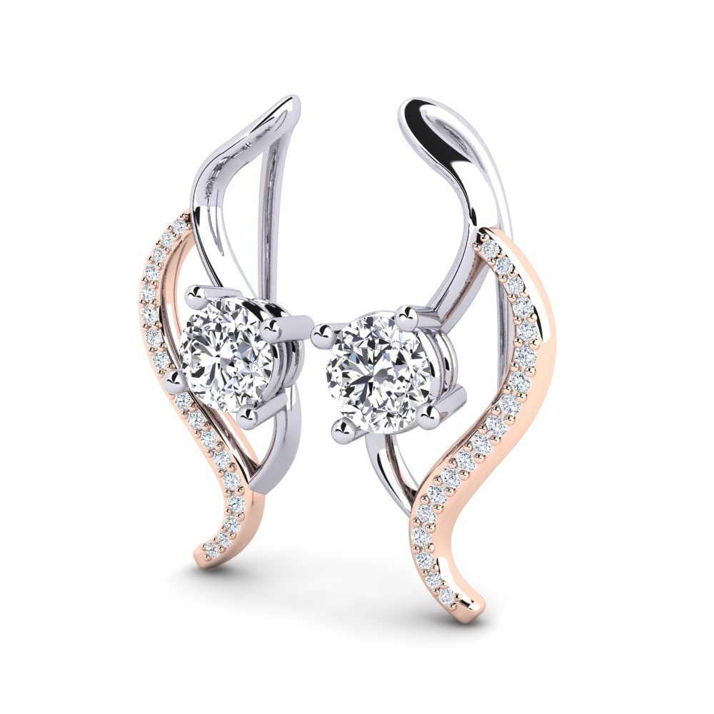 9ct Rose & White Gold Women's Earring Uraza