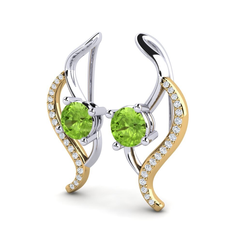 9ct Yellow & White Gold Peridot Women's Earring Uraza