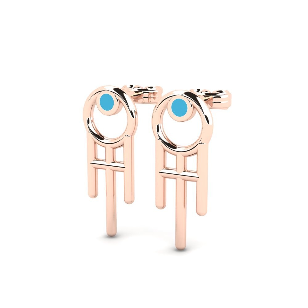 18k Oro Rosa Pendientes Urbanisme